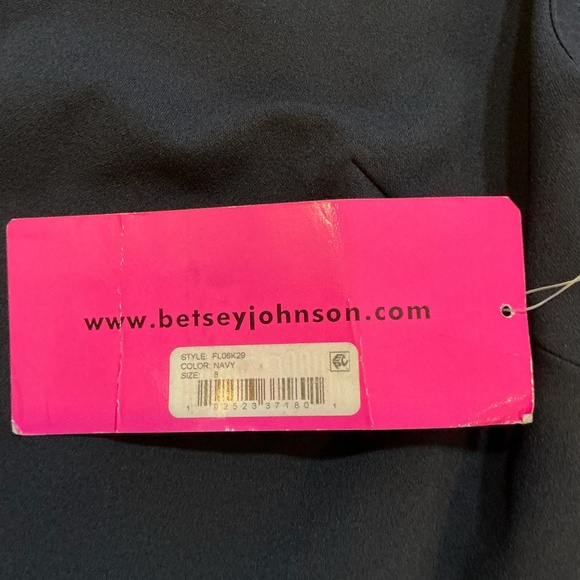 Betsey Johnson Flutter-Sleeve Fit & Flare Dress Navy Blue Size 8 NWT - Picture 6 of 7